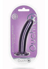 Ouch! Smooth G-Spot Silicone Dildo 6in - Metallic - Purple