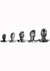 Oxballs Ergo Silicone Butt Plug - Black/Platinum Swirl/Silver - XLarge