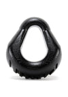 Oxballs Hung Padded Silicone Cock Ring - Black - 3in