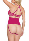 Pink Pussycat Teddy - Pink/Rose Gold - Large