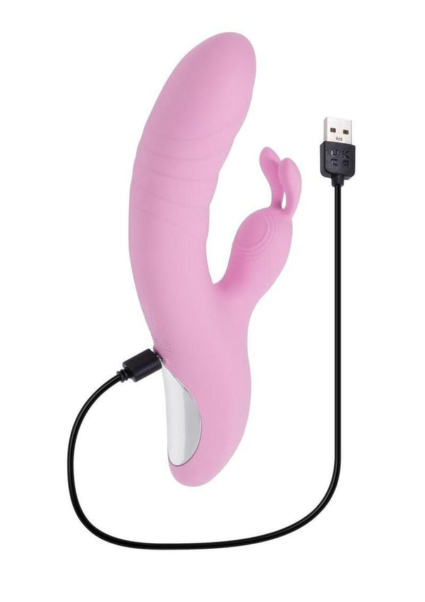 Playboy Rub Me Right Rechargeable Silicone Thrusting G-Spot Rabbit Vibrator