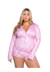 Playboy Slumber Bunny Romper - 1xlarge - Pink/White - Queen/XXLarge