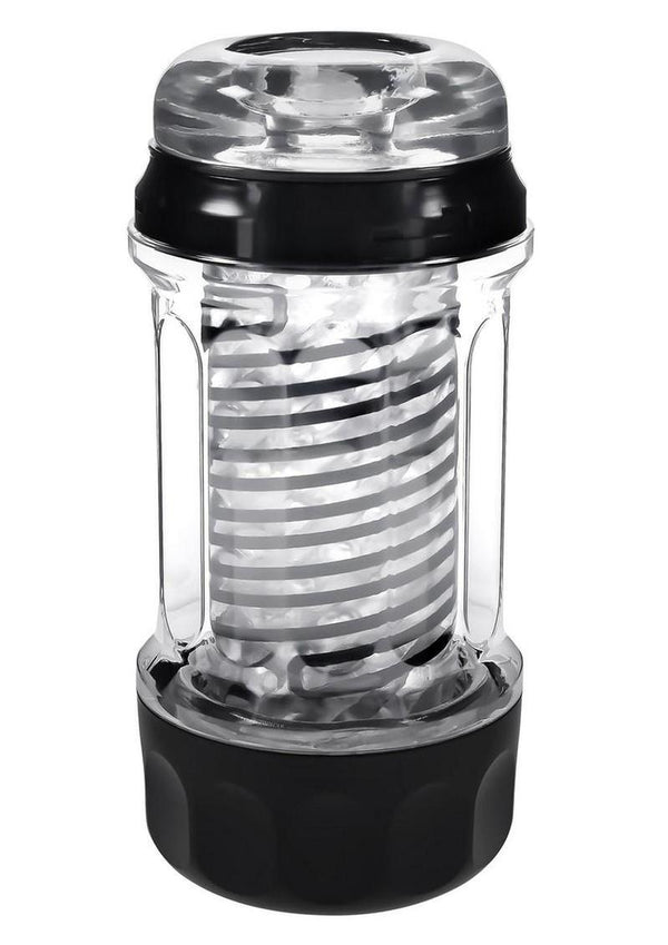 Playboy Spring Fling Rechargeable Stroker - Black/Clear - Large