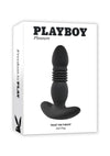 Playboy Trust The Thrust Rechargeable Silicone Thrusting Anal Plug with Remote Control - Black