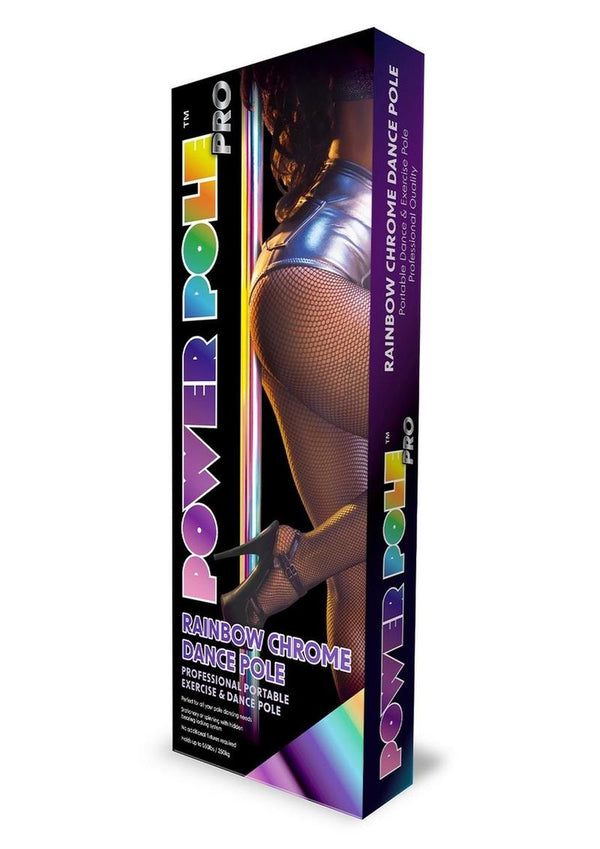 Power Pole Pro Professional Portable Exercise and Dance Spinning Pole Extends Up - Multicolor/Rainbow - 9ft
