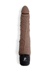 Powercocks Silicone Realistic Vibrator - Chocolate - 7in