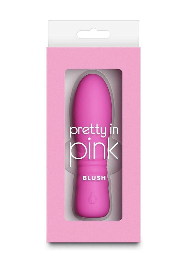 Pretty In Pink Blush Compact Rechargeable Silicone Light Up Vibrator - Pink