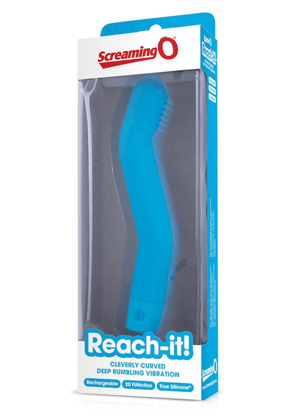 Reach It Silicone USB Rechargeable G-Spot Vibrator Waterproof - Blue