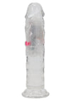 Realrock Vibrating Led Wireless Rechargeable Remote Control Straight Cock - Clear - 6in