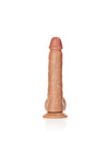 Realrock Straight Realistic Dildo with Balls and Suction Cup - Caramel - 11in