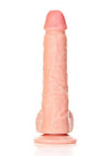 Realrock Straight Realistic Dildo with Balls and Suction Cup - Vanilla - 7in