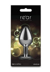 Rear Assets Silver Anal Plug - Medium - Yellow Gem