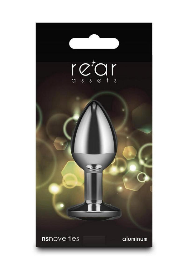Rear Assets Silver Anal Plug - Small - Yellow Gem