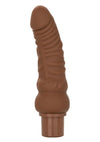 Rechargeable Power Stud Curvy Silicone Vibrating Dong - Chocolate