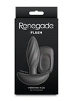 Renegade Flash Rechargeable Silicone Vibrating Anal Plug with Remote - Black
