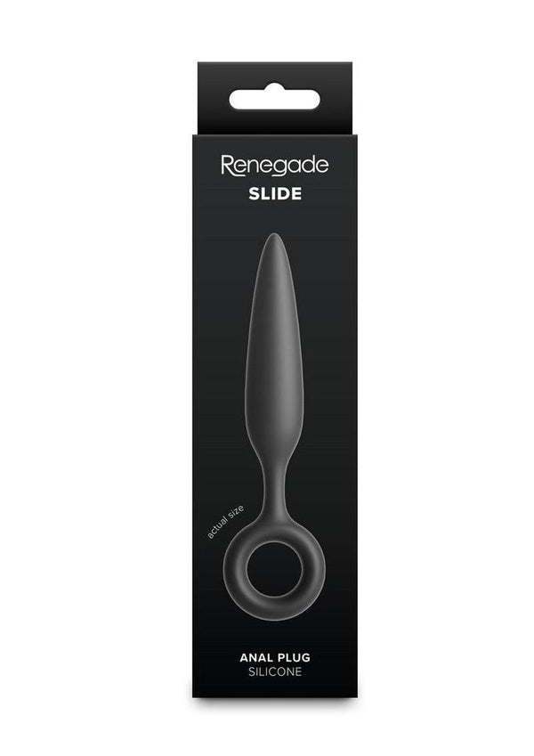 Renegade Slide Silicone Tapered Anal Plug - Black