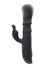Ringmaster Rechargeable Silicone Rabbit Vibe Ring - Black
