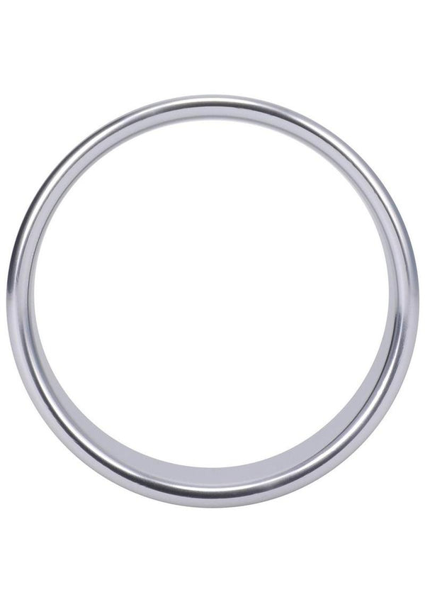 Rock Solid Brushed Alloy Aluminum Cock Ring - Metal/Silver - XLarge