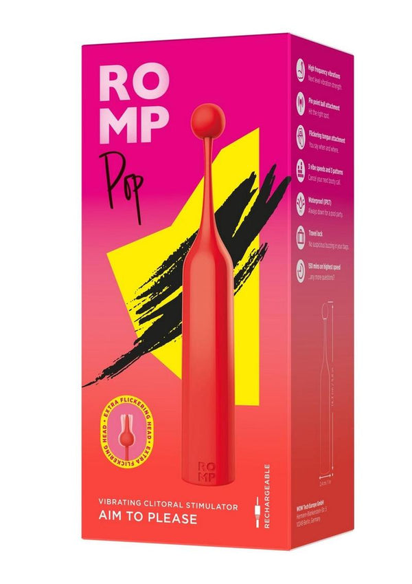 Romp Pop Rechargeable Silicone Clitoral Stimulator - Orange