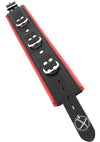 Rouge 3 D-Ring Padded Leather Adjustable Collar - Black/Red