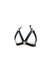 Rouge Leather Adjustable Female Chest Harness - Black