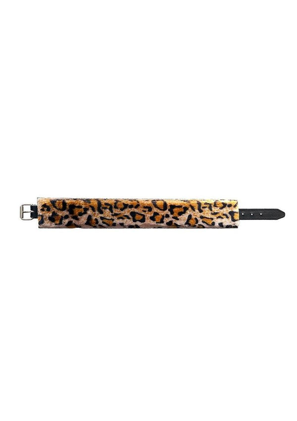 Rouge Leather Collar with Faux Fur Lining