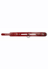 Rouge Leather Fashion Bondage Collar with O-Ring - Red