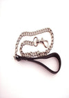 Rouge Leather Lead Chain - Black/Metal