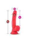 Ruse Shimmy Silicone Dildo with Balls 8.75in - Cerise