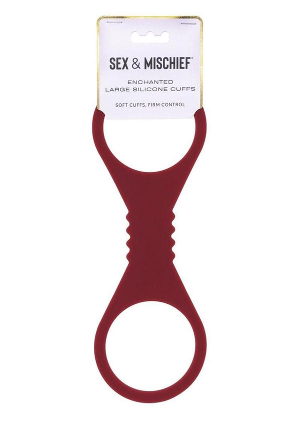 Sex and Mischief Enchanted Silicone Cuffs - Red - Large