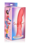 Simply Sweet Wavy Silicone Dildo - Pink/White