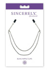 Sincerely Bling Nipple Clips - Black/Metal/Silver - 20in