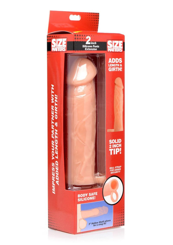 Size Matters Penis Extender Sleeve Silicone - Flesh/Vanilla - 2in