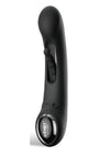 Tempo Pressure Sensing App Controlled Kinky Finger Tapping Rechargeable Silicone G-Spot Vibrator - Black