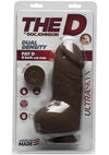 The D Fat D Ultraskyn Dildo with Balls - Chocolate - 8in