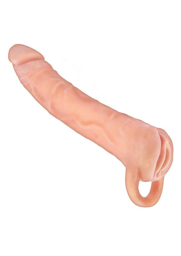 The Great Extender 2 In 1 Extender and Masturbator - Vanilla - 8in