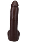 The Realistic Cock with Balls Ultraskyn Removable Vac-U-Lock Suction Cup - Chocolate - 9in