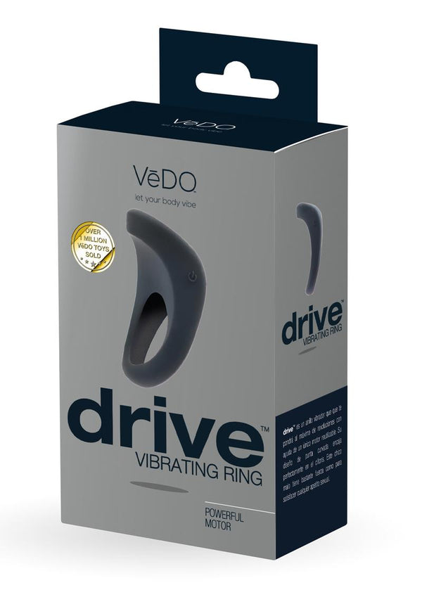 Vedo Drive Vibrating Silicone Cock Ring - Just - Black