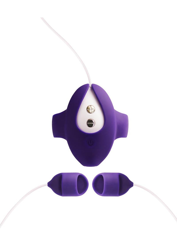 Vedo Kimi Rechargeable Silicone Dual Finger Vibrator - Deep Purple