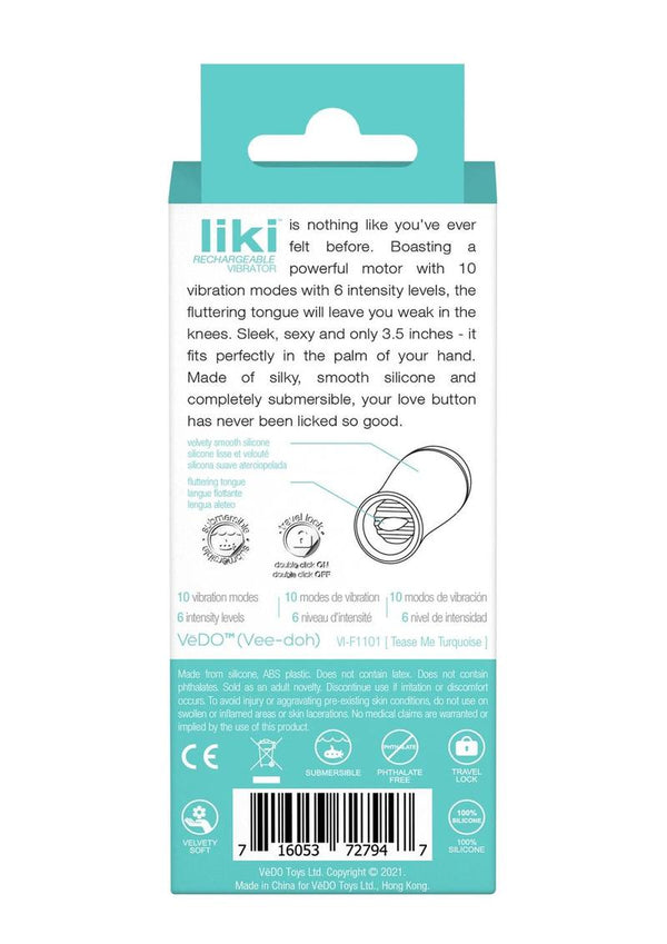 Vedo Liki Rechargeable Silicone Flicker Clitoral Vibrator