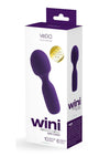 Vedo Wini Silicone Rechargeable Mini Wand Massager - Deep Purple/Purple
