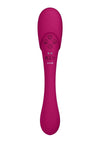 Vive Mirai Rechargeable Silicone Dual Motor Double Ended Bendable Pulse and Air Wave Vibrator