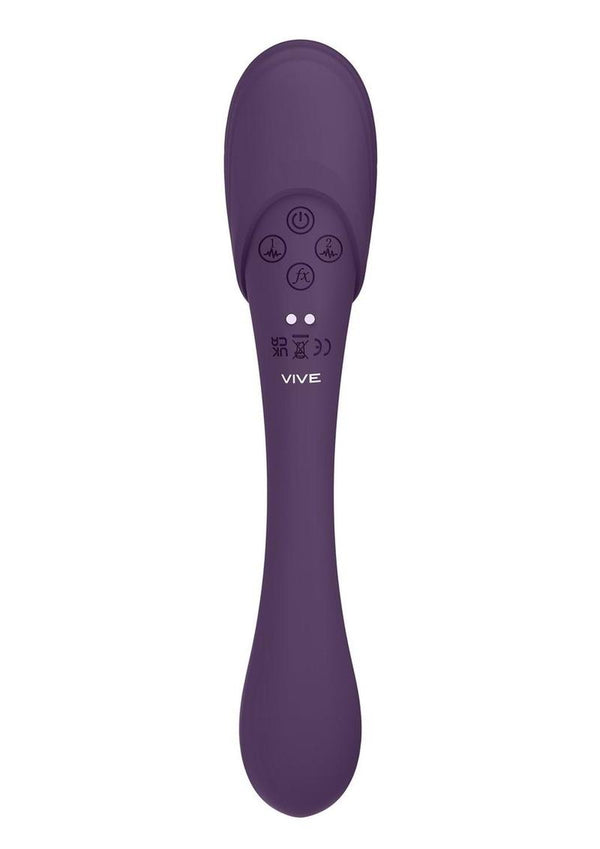 Vive Mirai Rechargeable Silicone Dual Motor Double Ended Bendable Pulse and Air Wave Vibrator