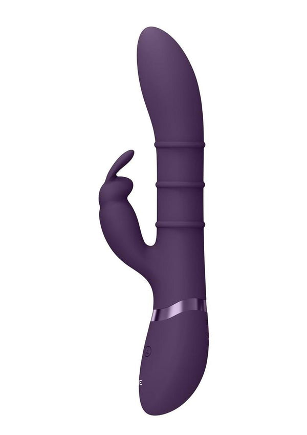 Vive Kura Rechargeable Silicone Triple Motor Up and Down Vibrating Triple Ring Rabbit