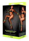 WhipSmart Glow In The Dark Bed Restraints with Adjustable Cuffs - Glow In The Dark/Green